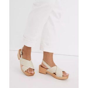 Madewell Farrah Slingback Clog in Croc Embossed Leather NIB Size 7